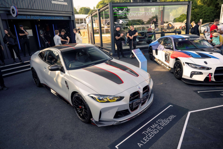 bmw m4 csl muscles into goodwood