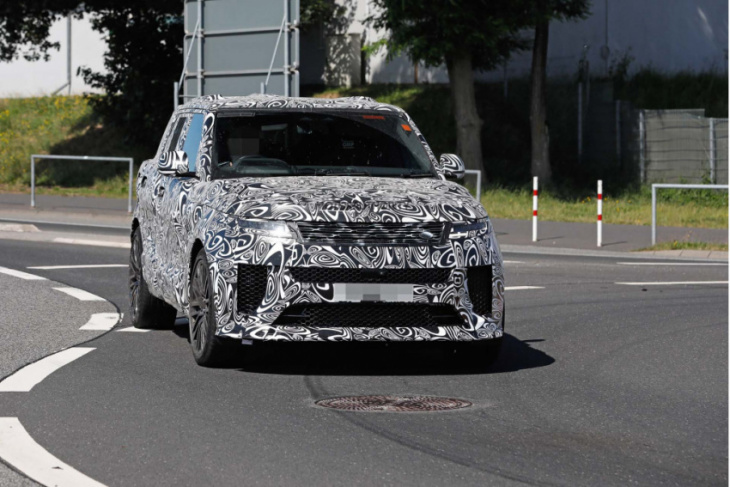 2024 land rover range rover sport svr spy shots and video: high-performance suv takes shape