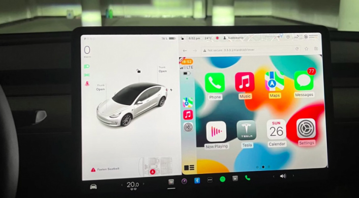 android, tesla gets updated “apple carplay” hack that can work on new models