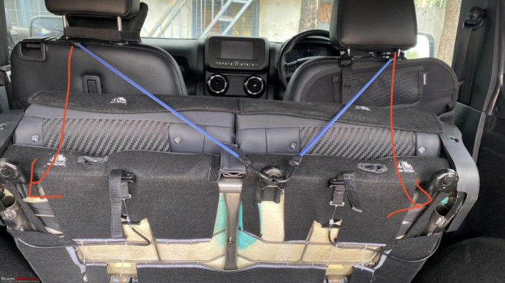 pics: added rear seat tumbling function to my 2nd gen mahindra thar