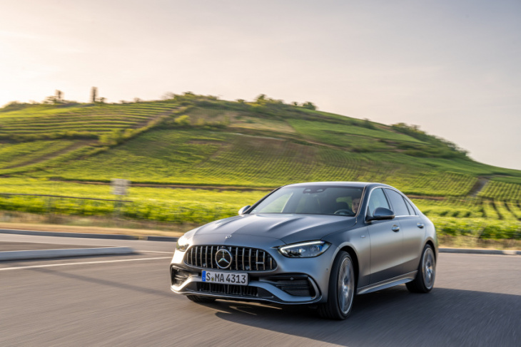 2023 mercedes-amg c 43 borrows f1 tech to push out up to 425 hp