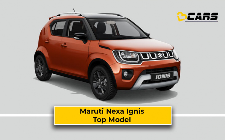 android, maruti nexa ignis top model alpha features, engine specs, dimensions and cost