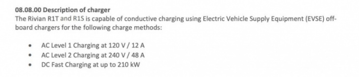 rivian r1t 210kw peak dc charging, lack of heat pump, confirmed in epa filings