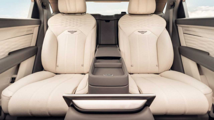 bentley details bentayga ewb's plush and high-tech airline seat