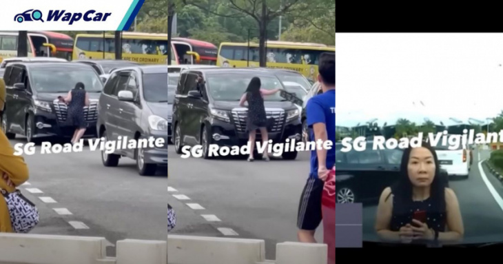 video: pdrm tracing woman who ripped off number plate of toyota alphard at the tuas second link