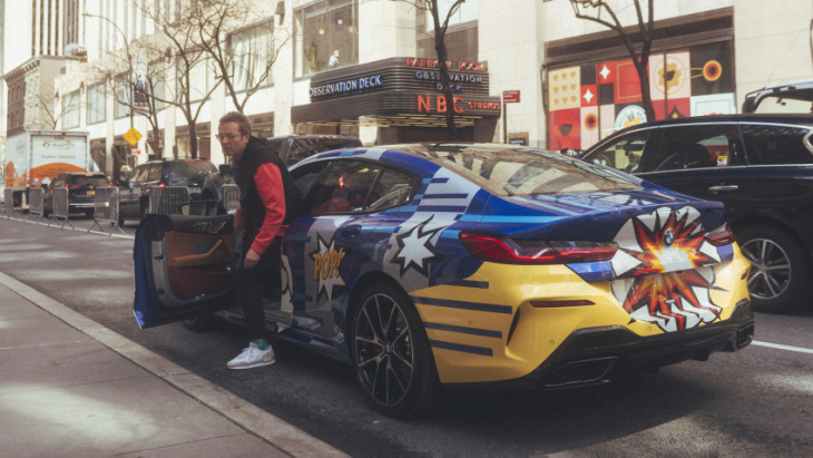 navigating new york with jeff koons in his latest bmw art car