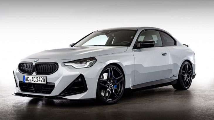 ac schnitzer’s bmw m240i has 414bhp and a strange two-piece rear spoiler