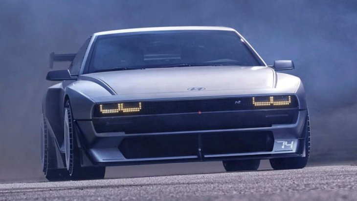 is it a delorean? is it a retro revival of the pony? no - it's a hydrogen hypercar from hyundai!