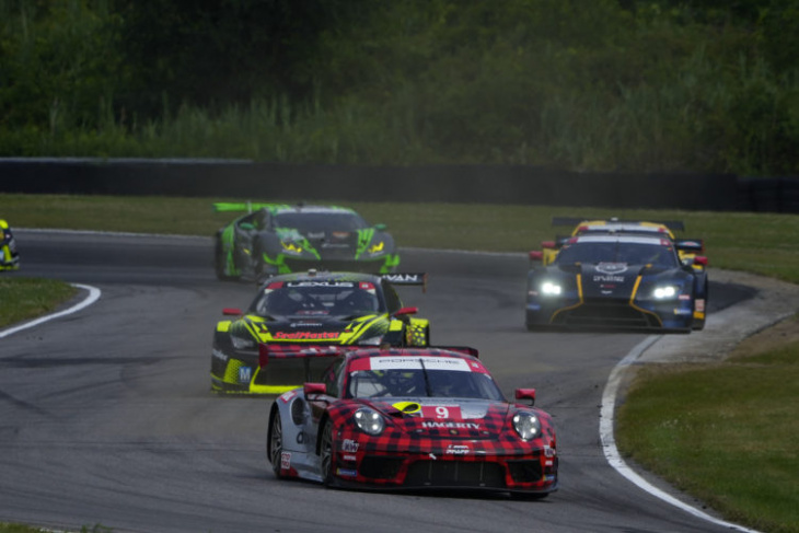 gt cars duel in the heat in a strategic race at lime rock park