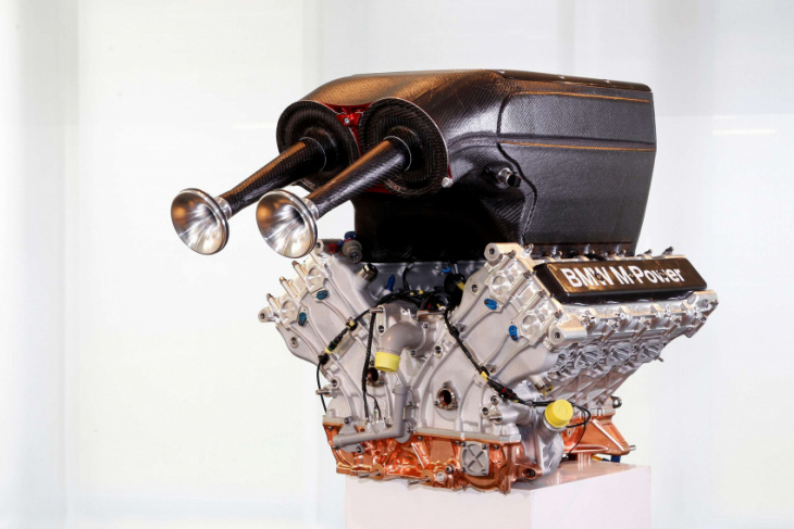this is the 640ps hybrid v8 engine powering bmw’s lmdh racer
