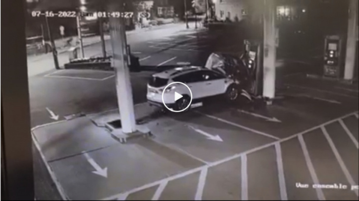 video of ford escape crashing into gas station pumps a true wtf moment