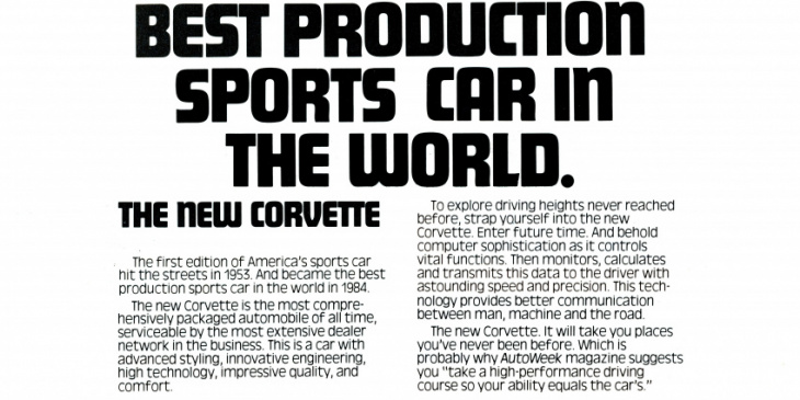 1984 corvette a year late, still best sports car in the world