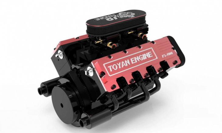the toyan fs-v800 is a scale v8 engine that runs on nitrofuel