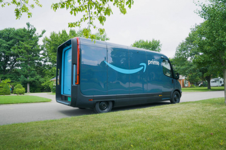 amazon, amazon and rivian electric vans hit the road