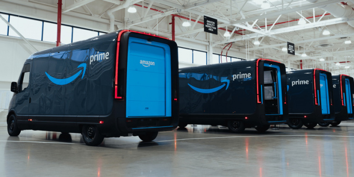 amazon, amazon is putting rivians delivery vans on the road