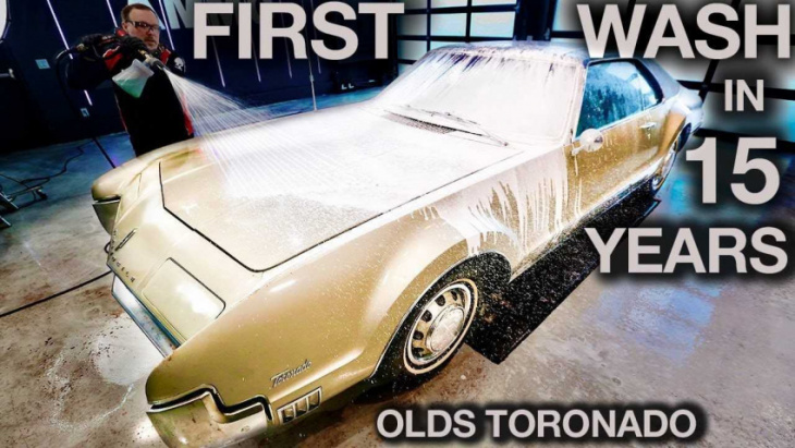 1967 oldsmobile toronado gets first wash in 15 years