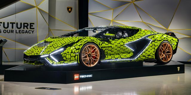 this full-scale lego lamborghini sián fkp 37 is made up of more than 400,000 bricks