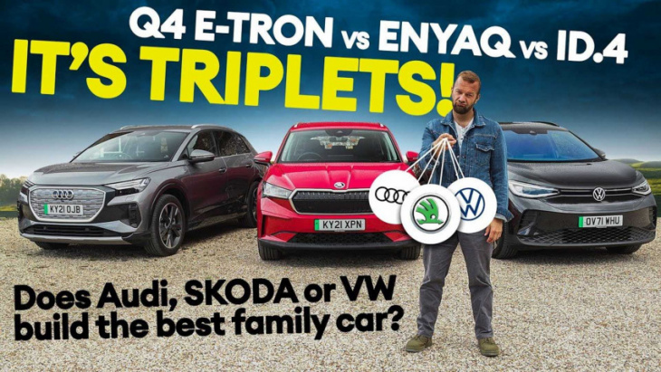 skoda enyaq, audi q4 e-tron and vw id.4 compared with surprising results