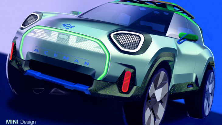 the mini concept aceman is an angular, unusual glimpse at the brand's electrified future