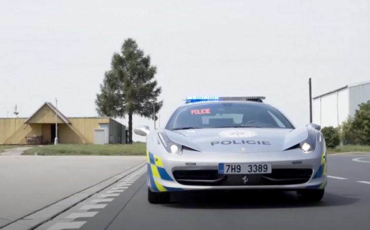 seized ferrari 458 converted into police car in czech republic