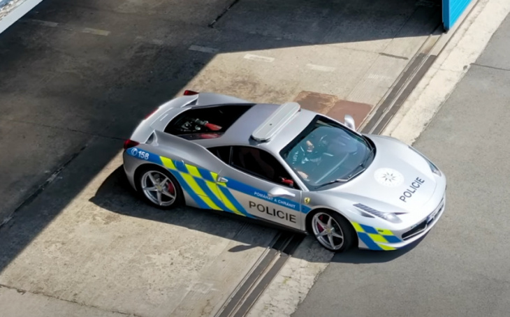 seized ferrari 458 converted into police car in czech republic