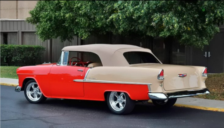 “modern nostalgia” 1955 chevy bel air 383 convertible with 485hp, 4 speeds, and stunning interior