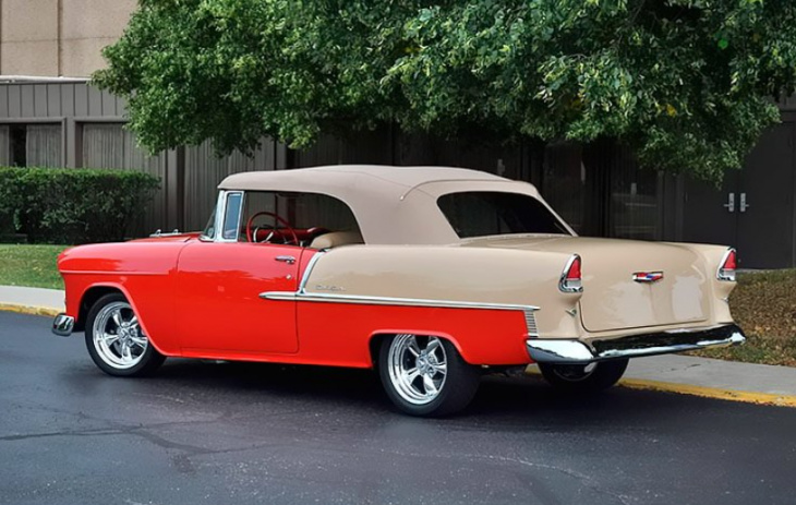 “modern nostalgia” 1955 chevy bel air 383 convertible with 485hp, 4 speeds, and stunning interior
