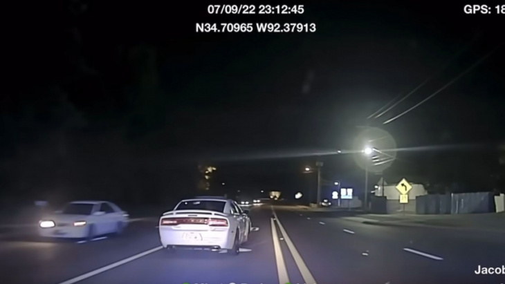 dodge charger blacks out trying to run from cops