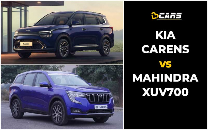 kia carens vs mahindra xuv700 5-seater price, engine specs, dimensions comparison