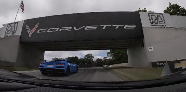 watch corvette racing drivers rip the c8 z06 around road america