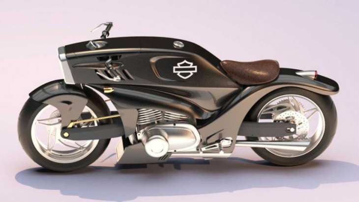 check out this streamlined harley-davidson “streetfighter” concept