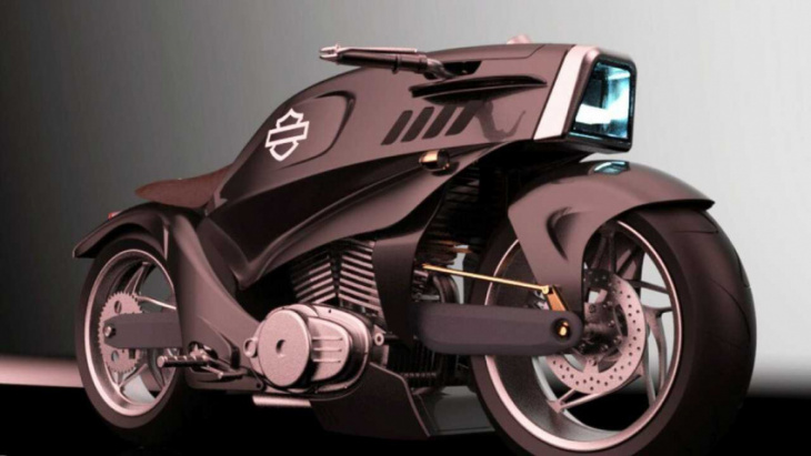 check out this streamlined harley-davidson “streetfighter” concept