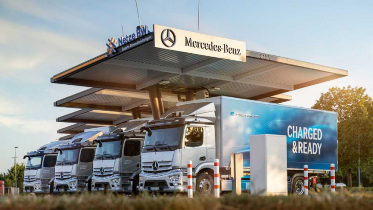 mercedes-benz trucks opens charging park for customers in germany