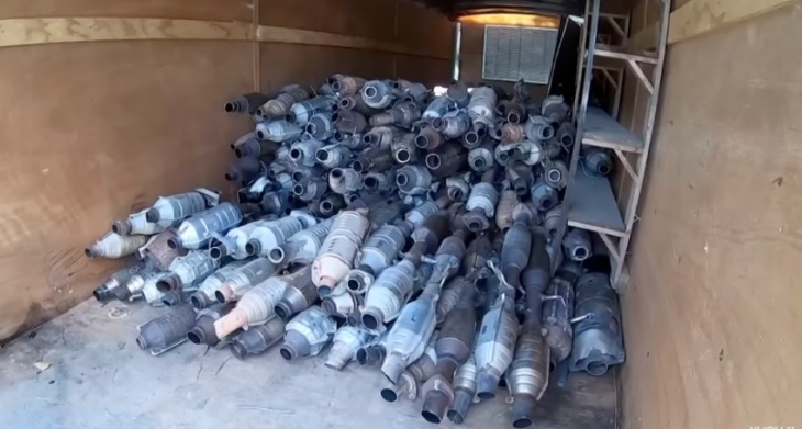 $12m stash of stolen catalytic converters found in texas with stolen guns and a stolen dodge challenger hellcat