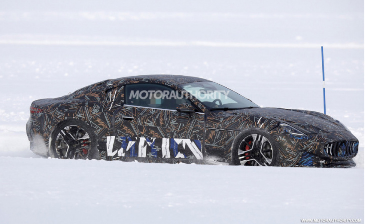 2024 maserati granturismo folgore spy shots and video: electric gt coming with over 1,200 hp