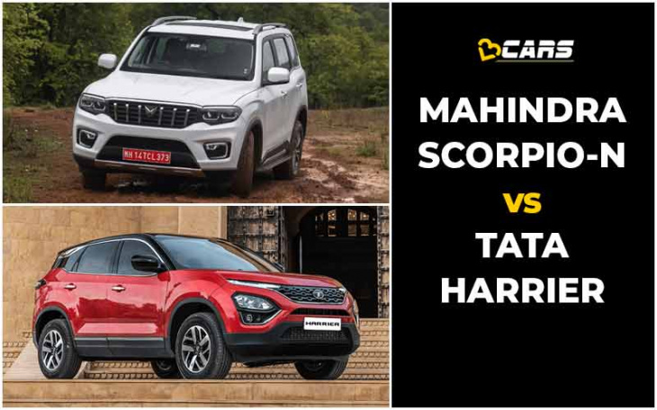 mahindra scorpio-n vs tata harrier price, engine specs, dimensions comparison
