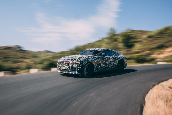 the first rolls-royce ev, spectre, is currently undergoing testing