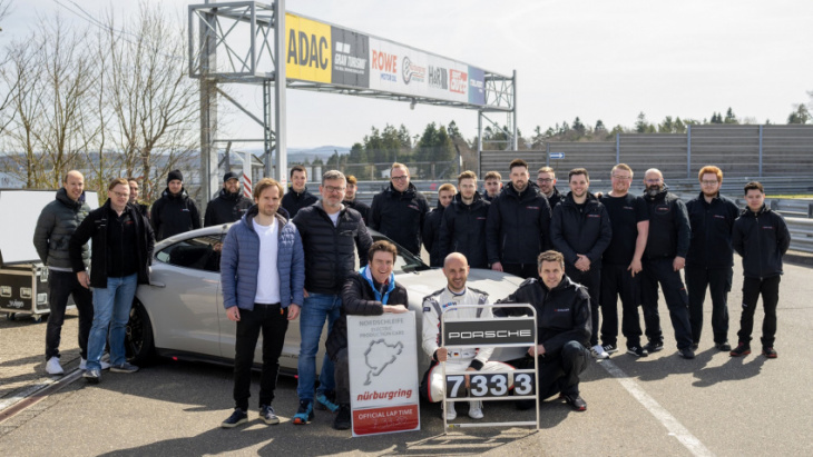 porsche beats tesla: taycan turbo s sets new nürburgring electric car lap record