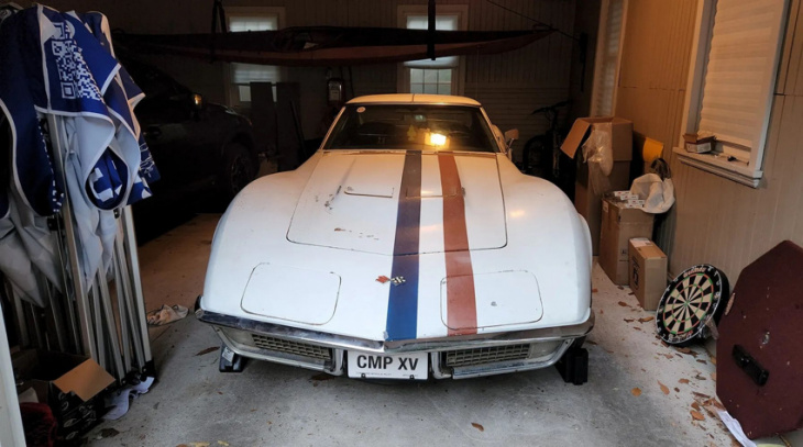c3 corvette driven by a space racer found ready for restoration