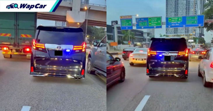 video: netizens are still confused whether black toyota alphard with sirens and strobe lights is a vip