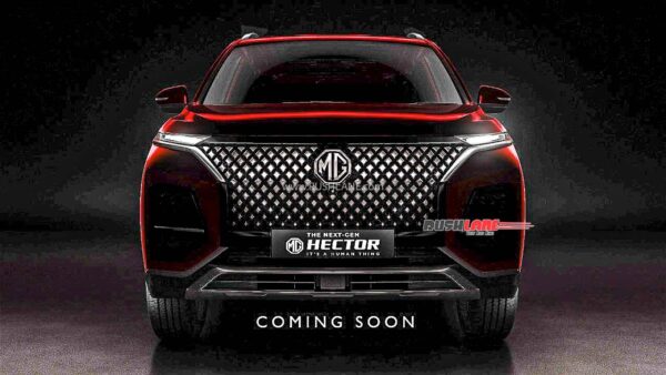 2022 mg hector front teased – new grille, adas radar module