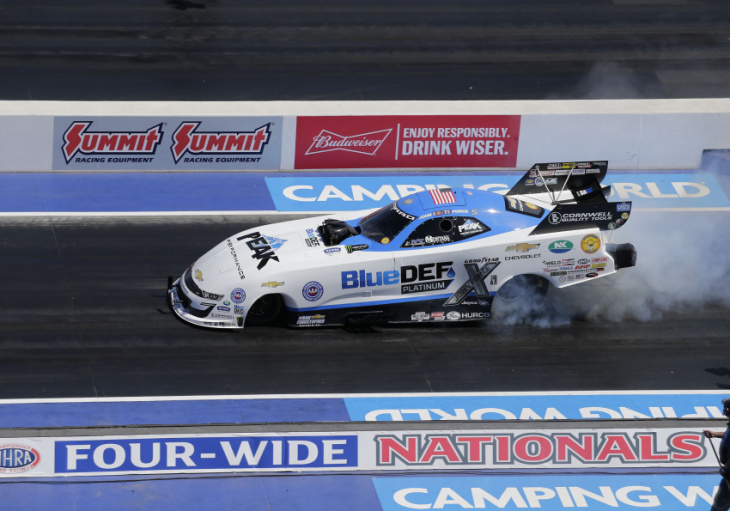 nhra funny cars faster than top fuel dragsters—it has happened