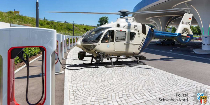 is this police helicopter really iceing at a tesla supercharger?