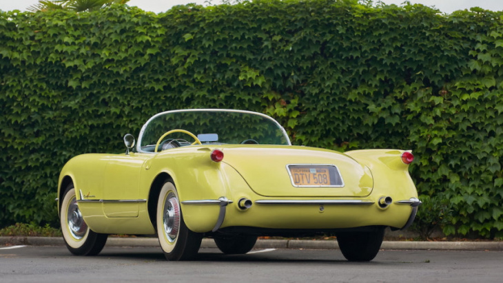 harvest gold 1955 corvette is one of just 700 produced
