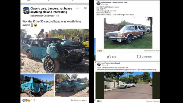 stolen classic american cars made into uk junk racers