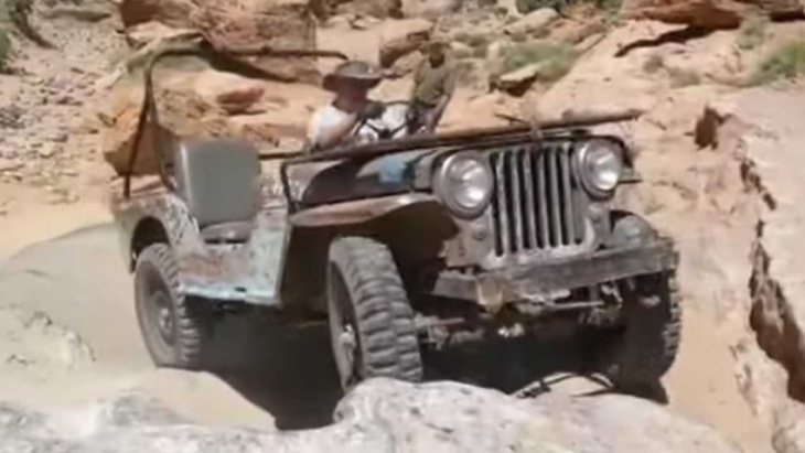 vintage jeep makes rock crawling in moab look too easy