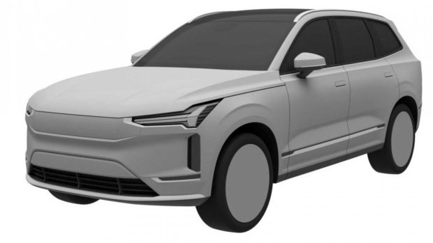 volvo xc90 2023: patent images suggest facelift; ‘exc90’ electric variant to be sold alongside embla