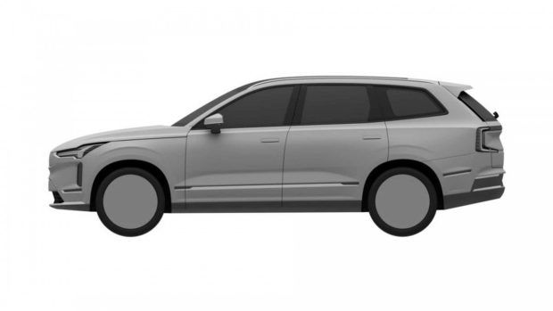 volvo xc90 2023: patent images suggest facelift; ‘exc90’ electric variant to be sold alongside embla