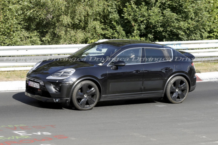 spied! all-electric porsche macan caught testing at nürburgring