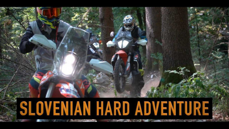 watch a pack of ktm 890 adventures take on single-track trails